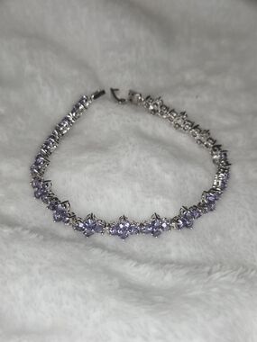 Lovely Lavender Purple Austrian Crystal Tennis Bracelet